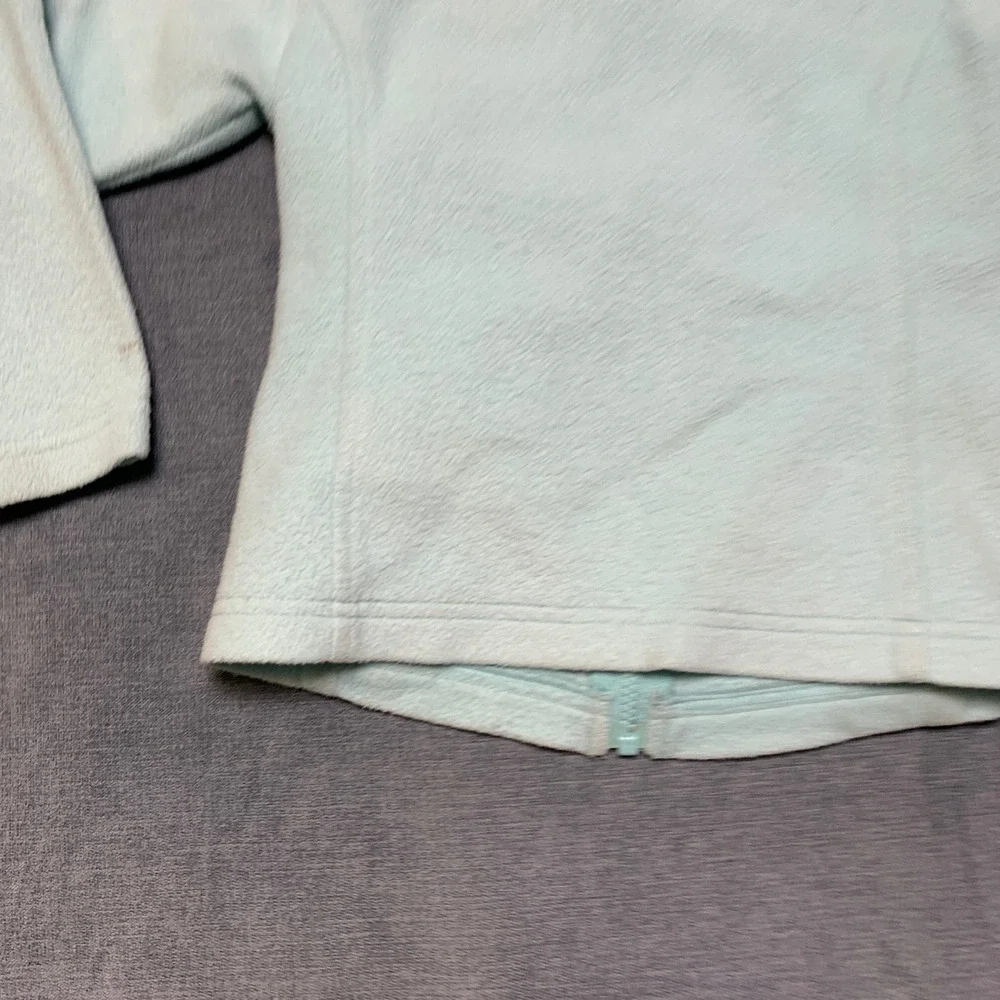 Columbia Fleece Jacket Girls XS Aqua Logo Mock Neck Long Sleeve Full Zip Winter
